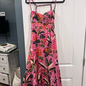 FARM Rio Pink Floral Maxi Dress